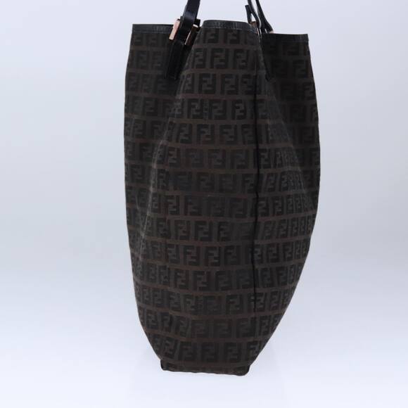 FENDI Zucchino Canvas Tote Bag Brown - Picture 5 of 13